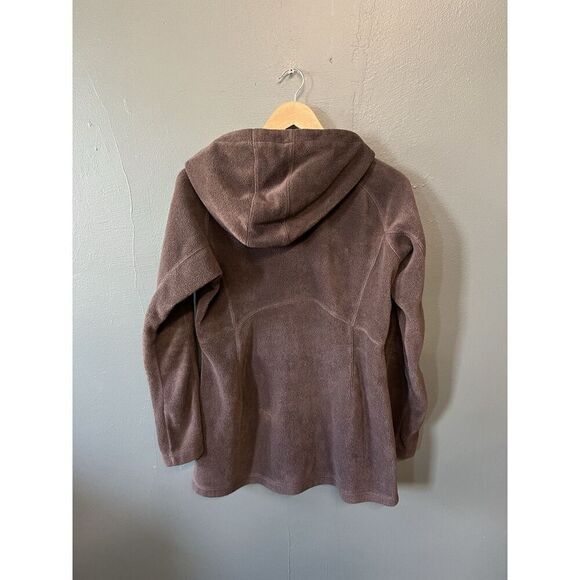 Columbia Mens Brown Full Zip Hooded Fleece Sweatshirt Size Medium - Picture 2 of 3